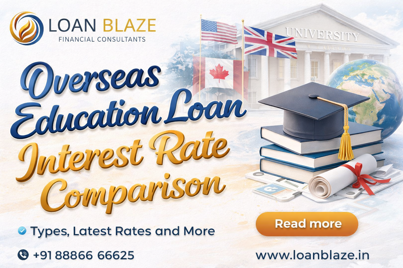 Overseas Education Loan Interest Rate Comparison: