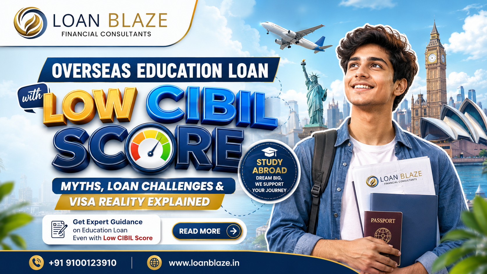 Overseas Education Loan with Low CIBIL Score: